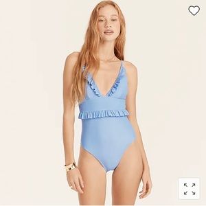 J. Crew Ruffled Plunge One Piece